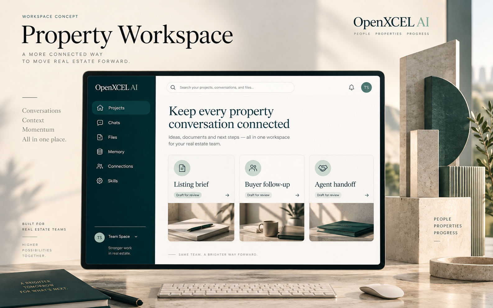 Property Workspace concept for listing briefs, buyer follow-up and agent handoffs